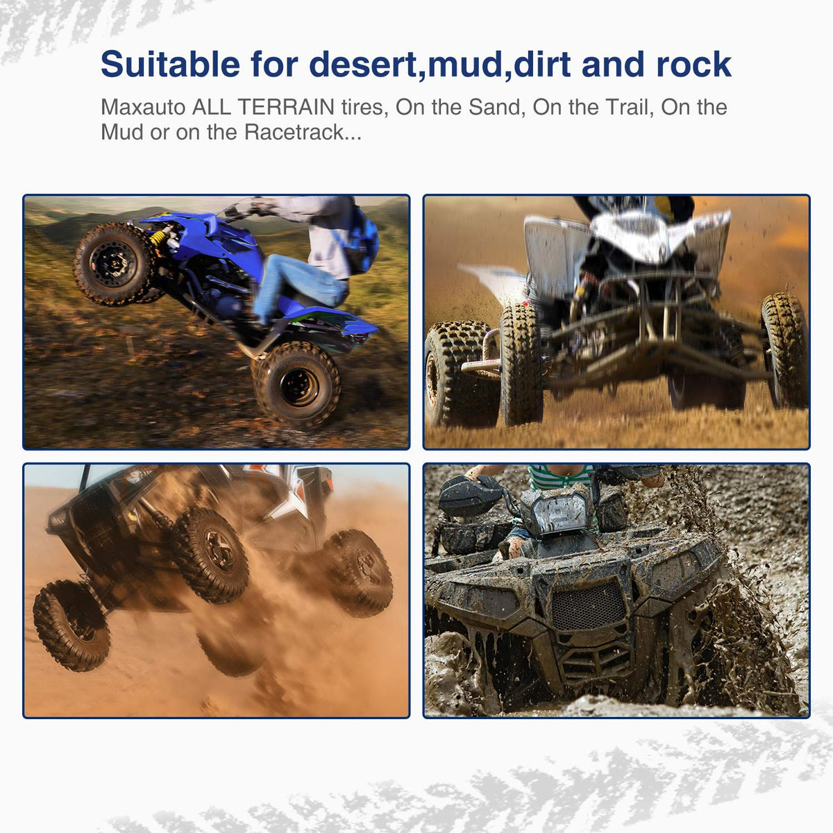 MaxAuto tire on ATV in outdoor setting — illustrates reliable off-road performance
