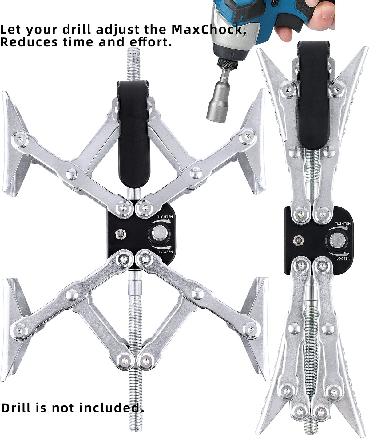 Maxchock close-up of X scissor mechanism showing durable steel