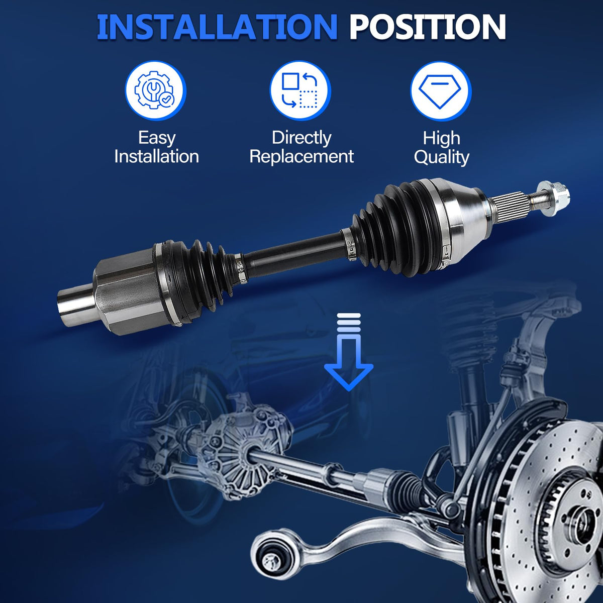 Maxfavor spline end detail, precise fitment for secure wheel hub engagement