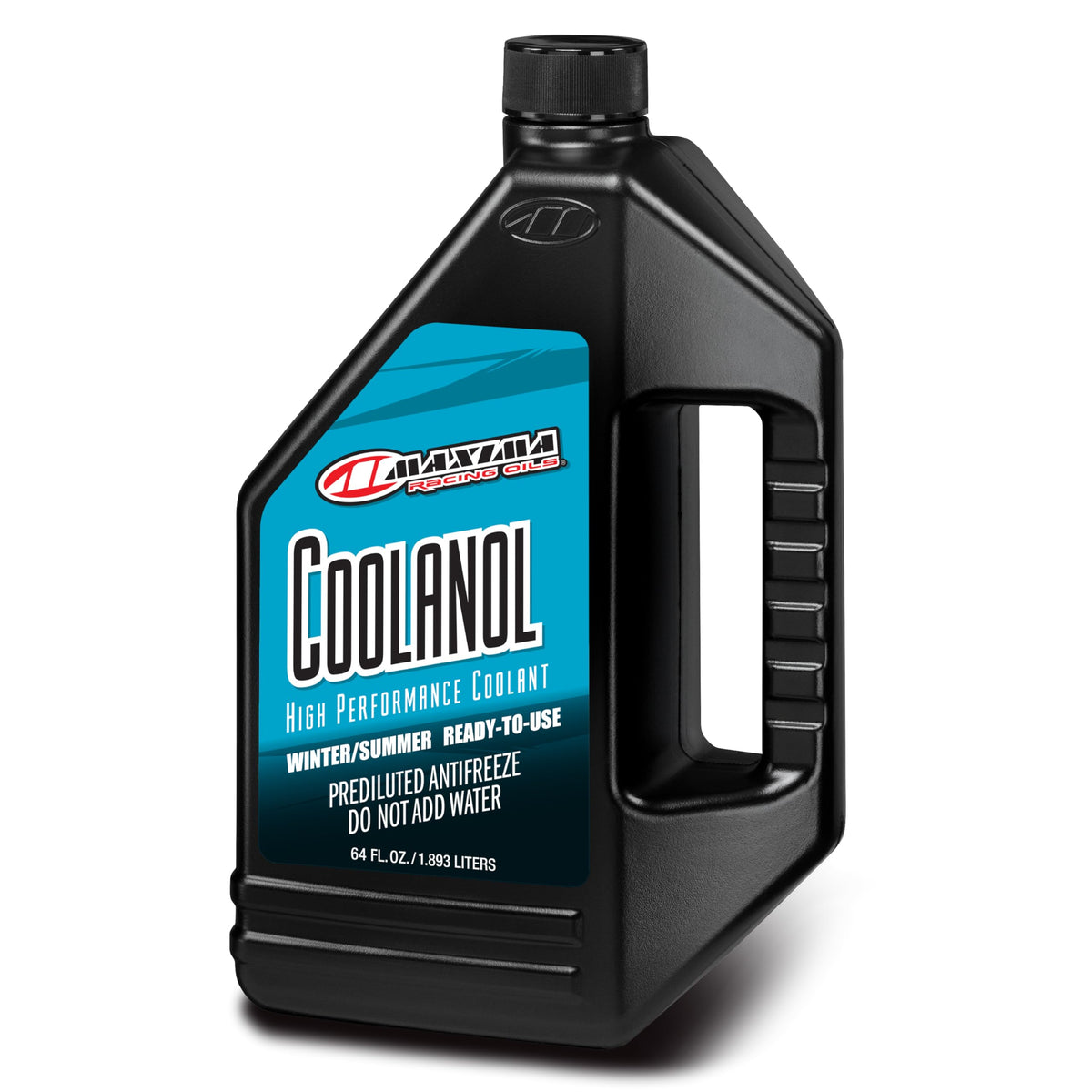 Maxima Coolanol bottle front label showing product benefits and easy pour