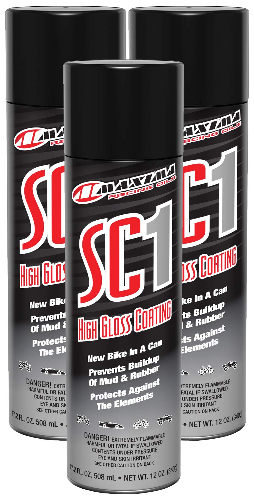 Maxima SC1 front packaging showing three aerosol cans and product branding for quick identification and convenience