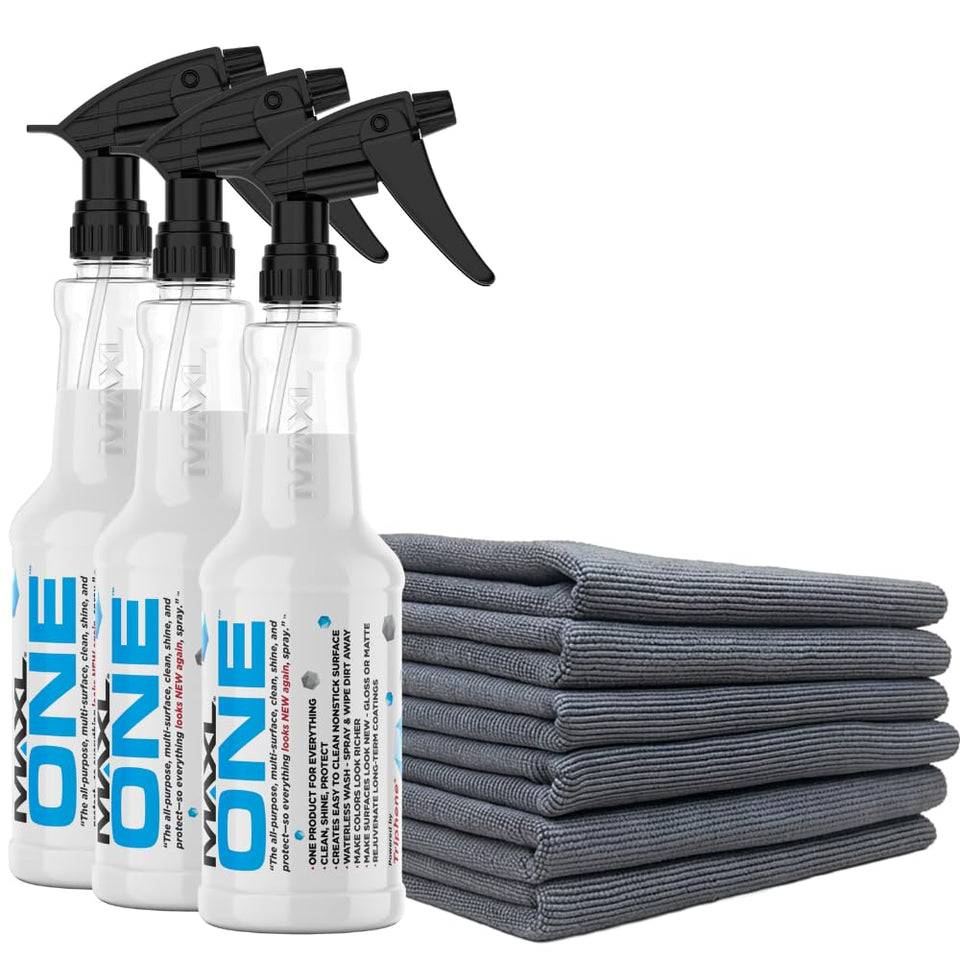 MAXL front bottle showing label and easy spray, highlights fast cleaning benefit