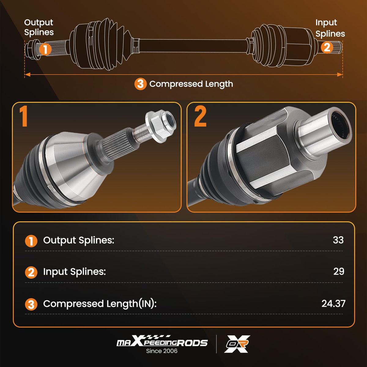 maXpeedingrods close joint detail highlighting robust CV joint for reliable torque transfer