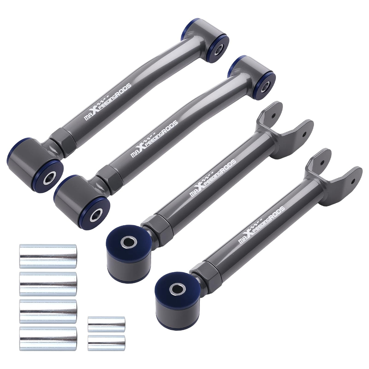 maXpeedingrods full front control arm kit showing all four arms and hardware for easy installation