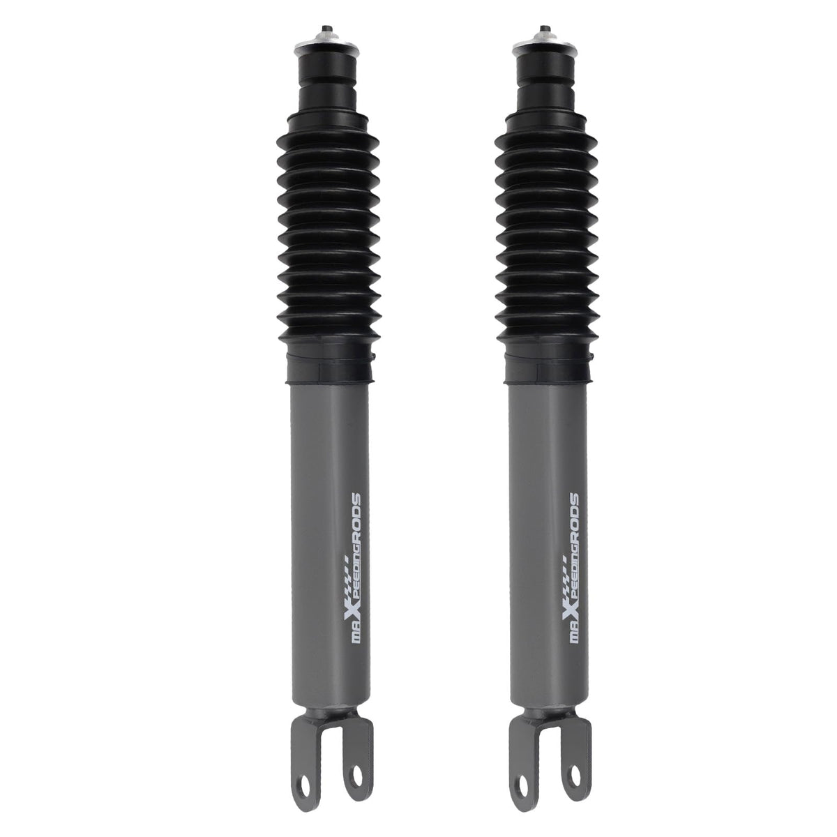 maXpeedingrods full-length front shock showing fit and finish for lifted trucks