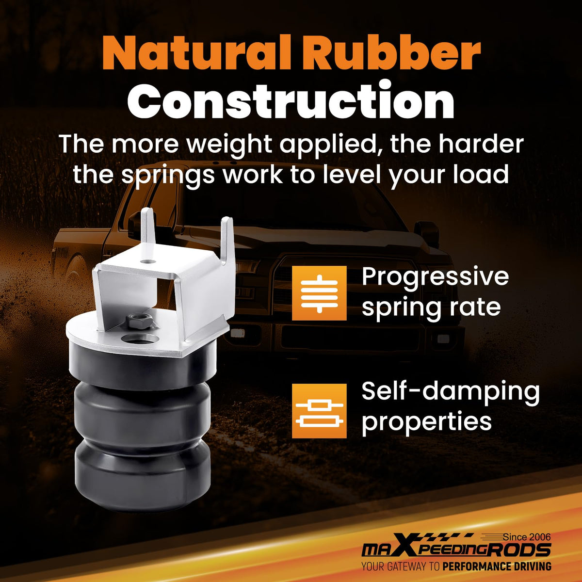 maXpeedingrods rubber helper spring close-up highlighting durable construction