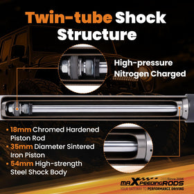 maXpeedingrods installed on Jeep rear demonstrating restored suspension travel