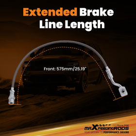 maXpeedingrods installed on a lifted Silverado driver side, improved routing benefit