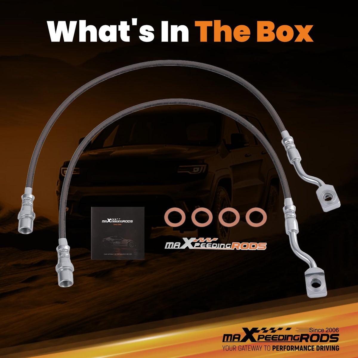 maXpeedingrods kit layout with each line and hardware for straightforward installation