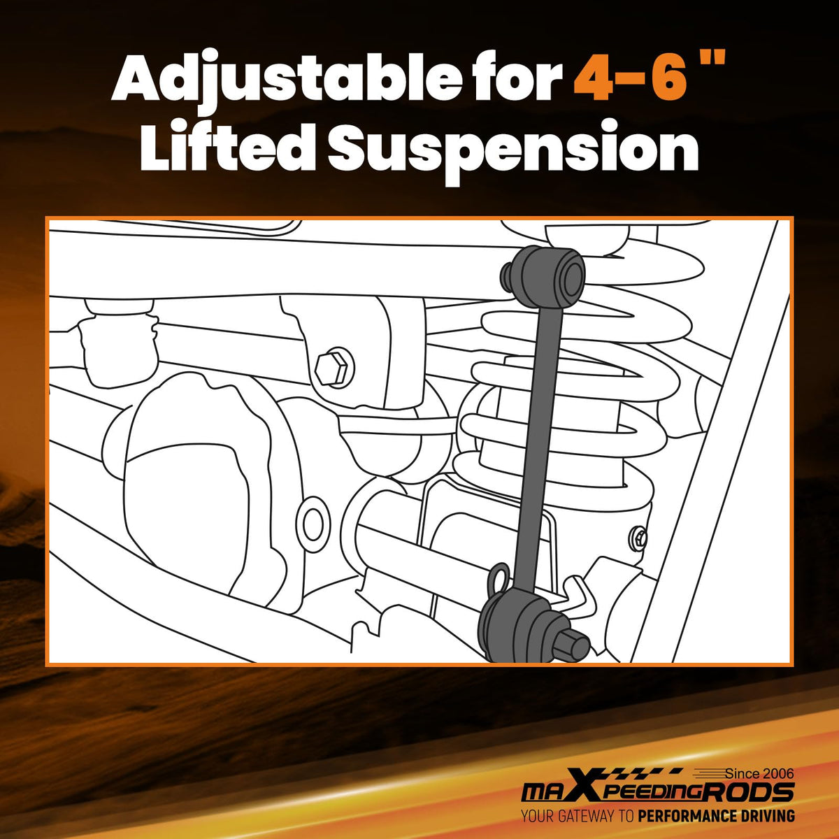 maXpeedingrods length comparison with tape measure for lift fitment