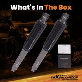 maXpeedingrods shocks on lifted truck demonstrating confident on-road handling