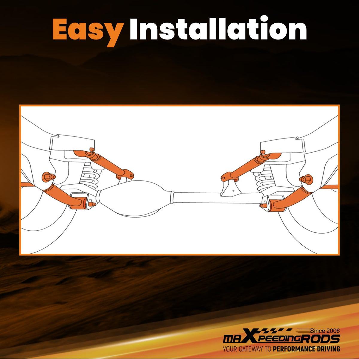 maXpeedingrods powder coat finish detail protecting steel arms from rust and abrasion