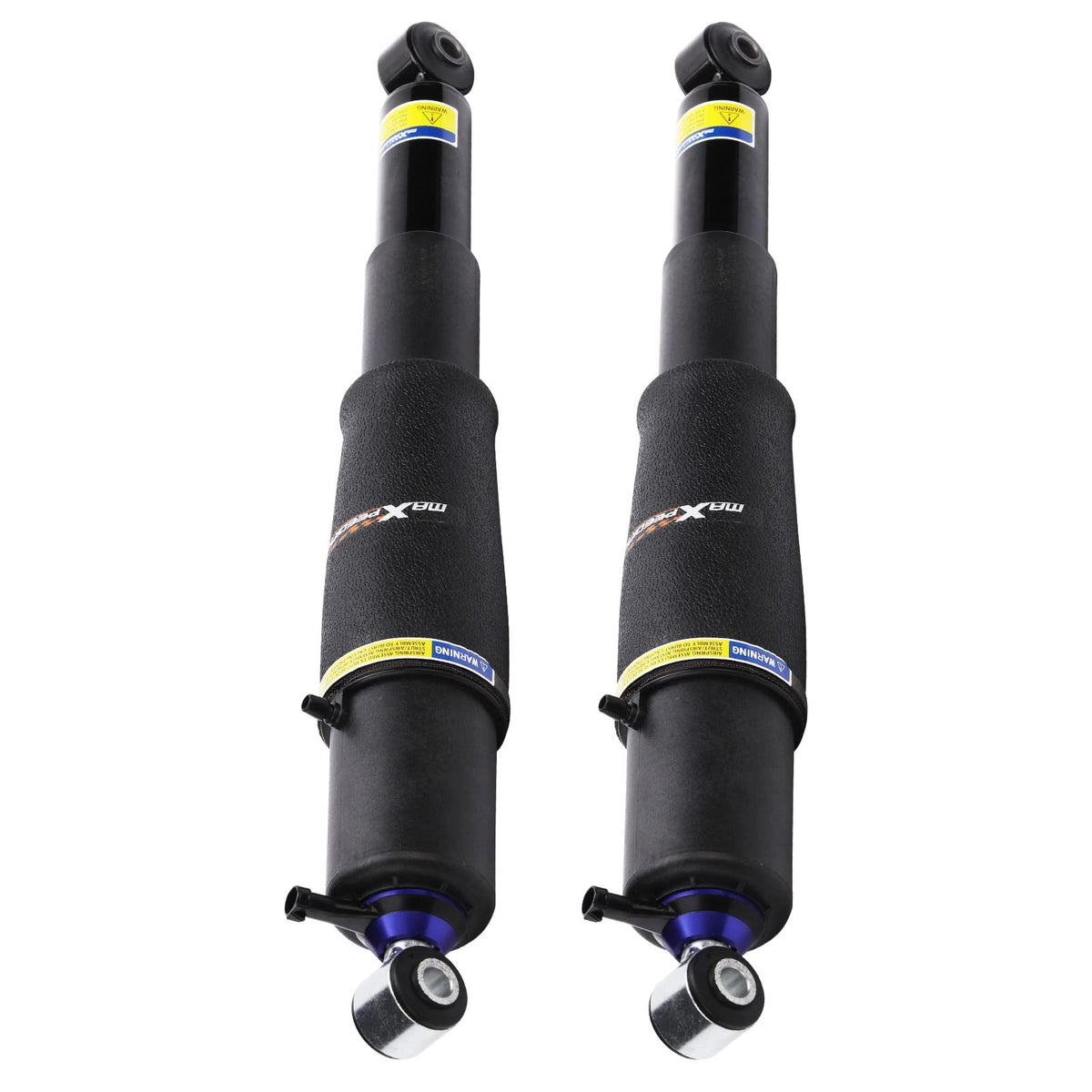 maXpeedingrods rear air shock front view showing robust construction and fitment benefit