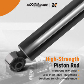 maXpeedingrods rear shock side profile illustrating stroke and construction for consistent damping