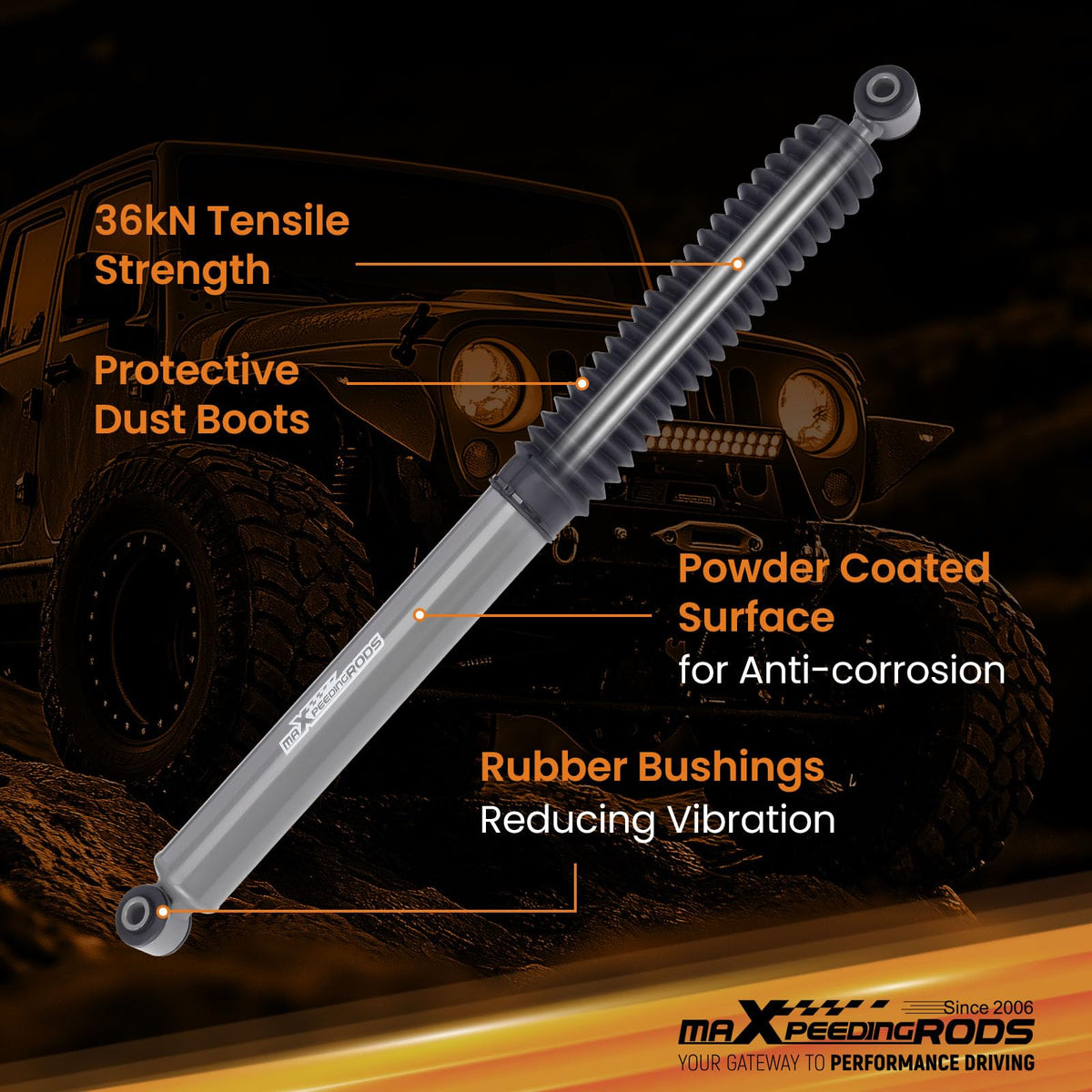maXpeedingrods rubber bushing close-up reducing noise and vibration