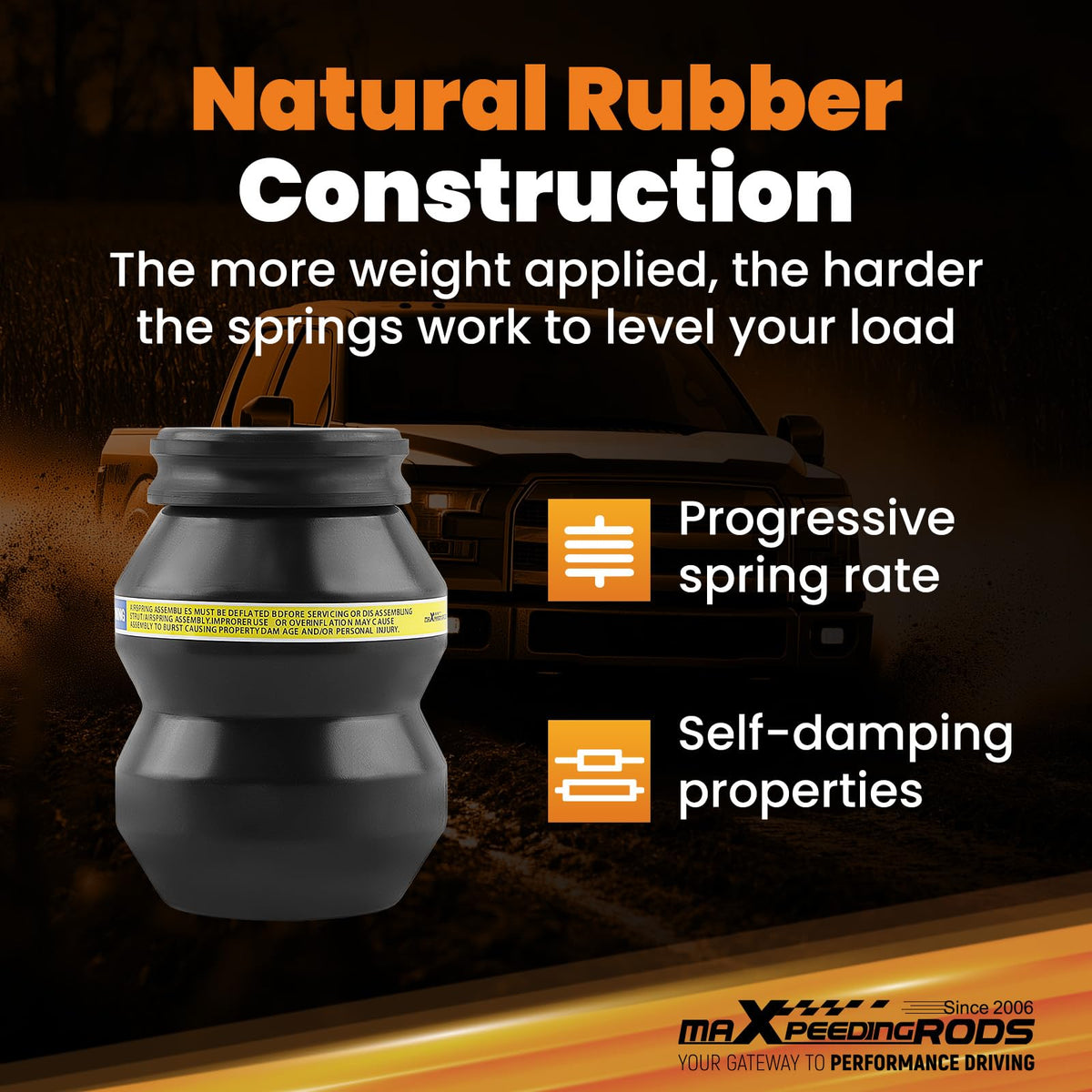 maXpeedingrods rubber spring close-up showing durable texture and longevity