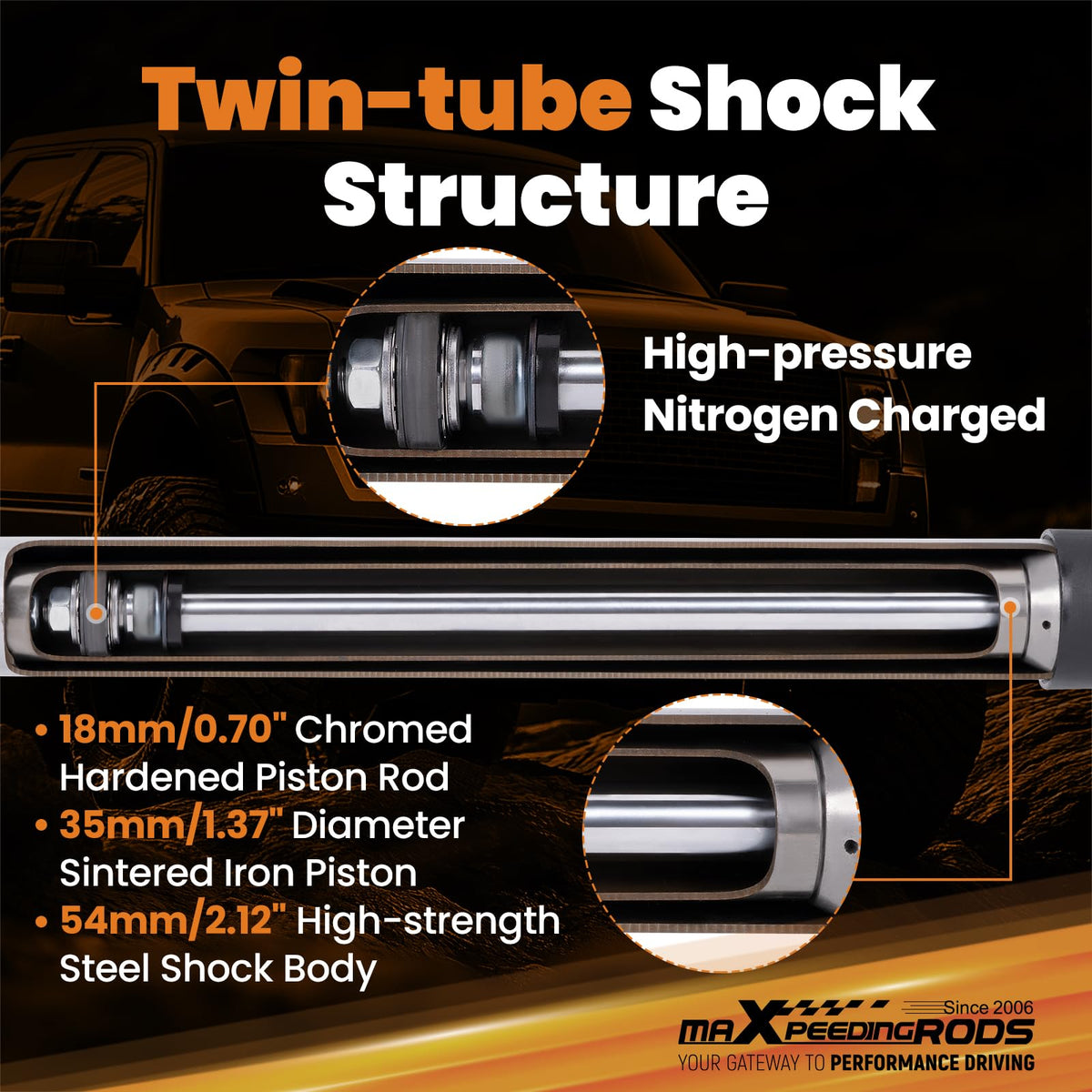 maXpeedingrods natural rubber bushing detail reducing vibration and noise