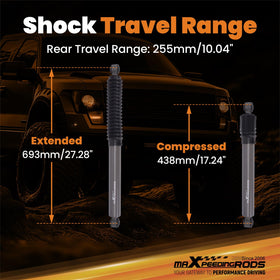 maXpeedingrods shock next to ruler for scale confirming correct fitment