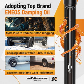 maXpeedingrods shocks beside ruler showing size and fit for correct replacement verification