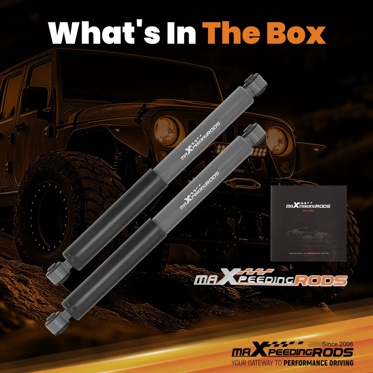 maXpeedingrods shock next to ruler showing compact scale and fit