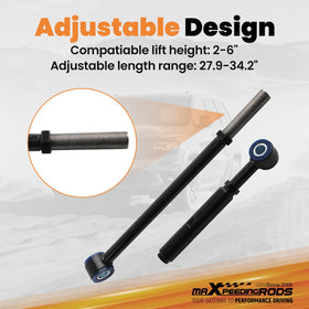 maXpeedingrods size comparison with ruler showing fitment range for lifts