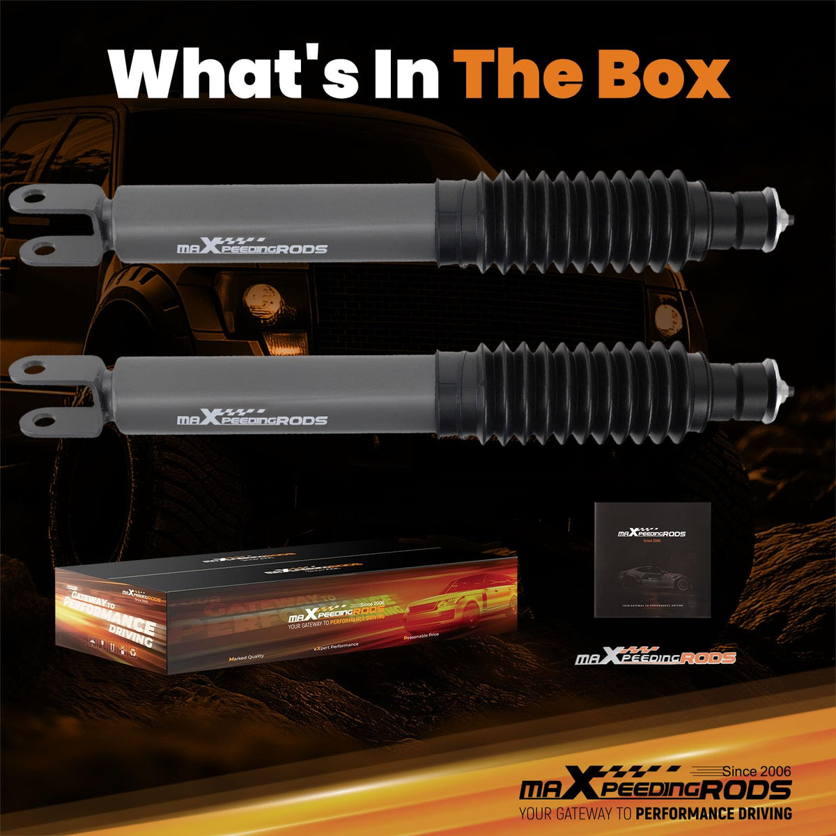 maXpeedingrods shock next to ruler showing size for correct lift fitment