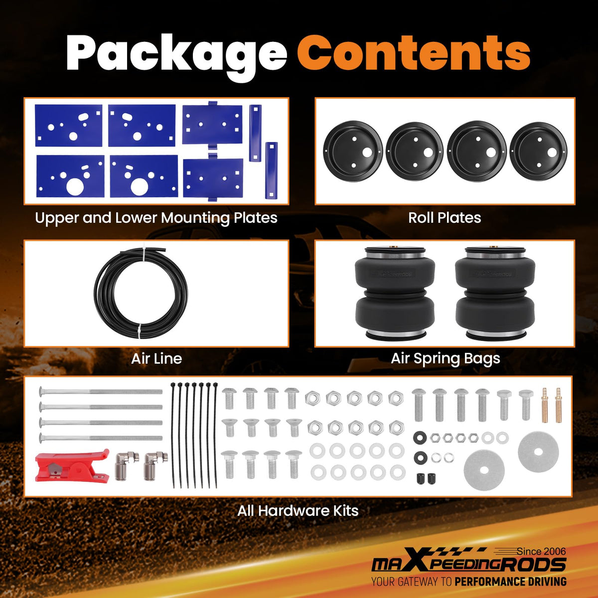 maXpeedingrods size comparison next to a ruler showing compact parts and simple fitment