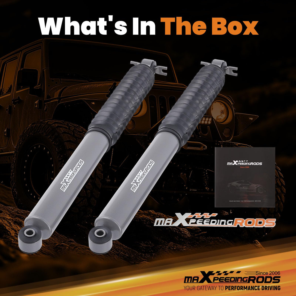 maXpeedingrods shock next to ruler showing length for 0–3 inch lifts