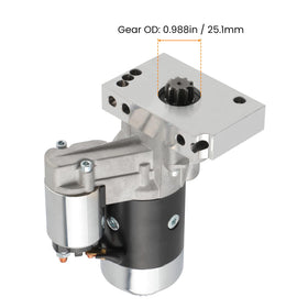 maXpeedingrods starter installed in engine bay demonstrating space-saving advantage