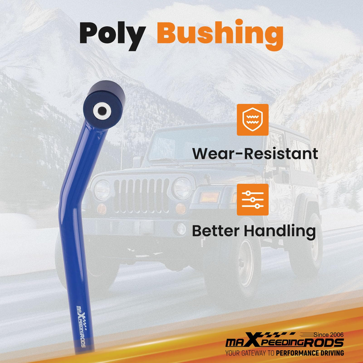 maXpeedingrods blue powder coat finish protecting against corrosion and wear