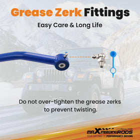maXpeedingrods track bar installed on Jeep front axle improving alignment stability