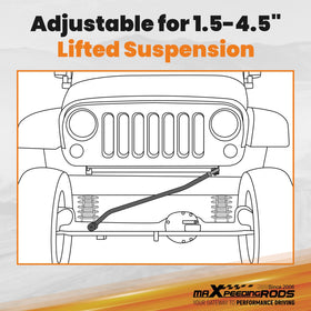 maXpeedingrods adjustable length detail demonstrating on-vehicle fine tuning benefit