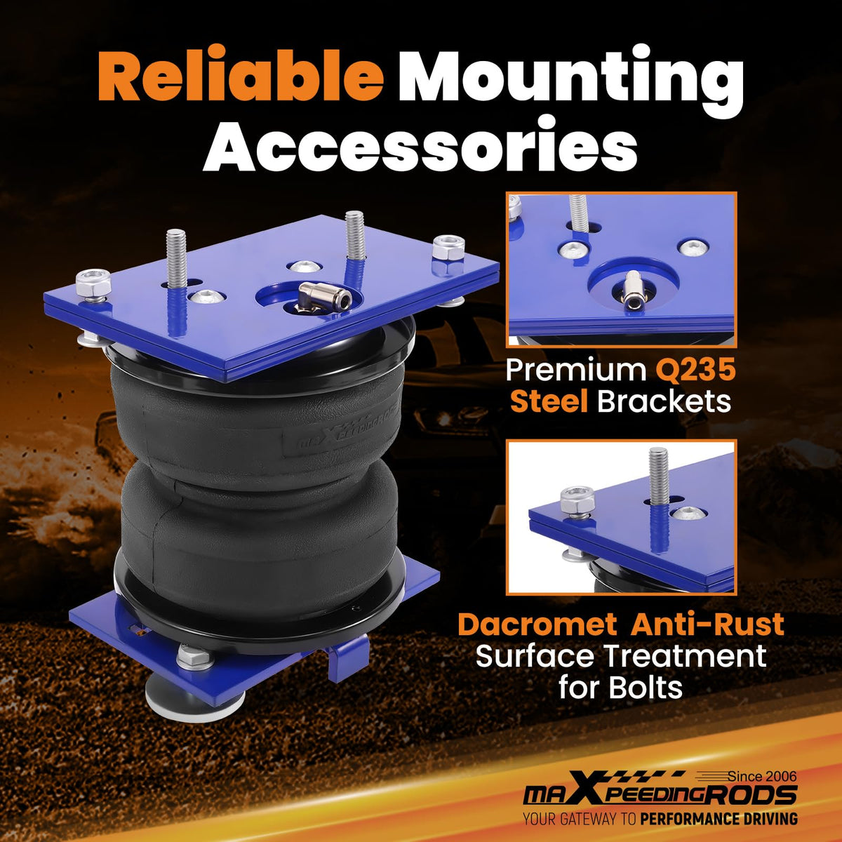 maXpeedingrods underbody view of mounted air bag demonstrating improved load support