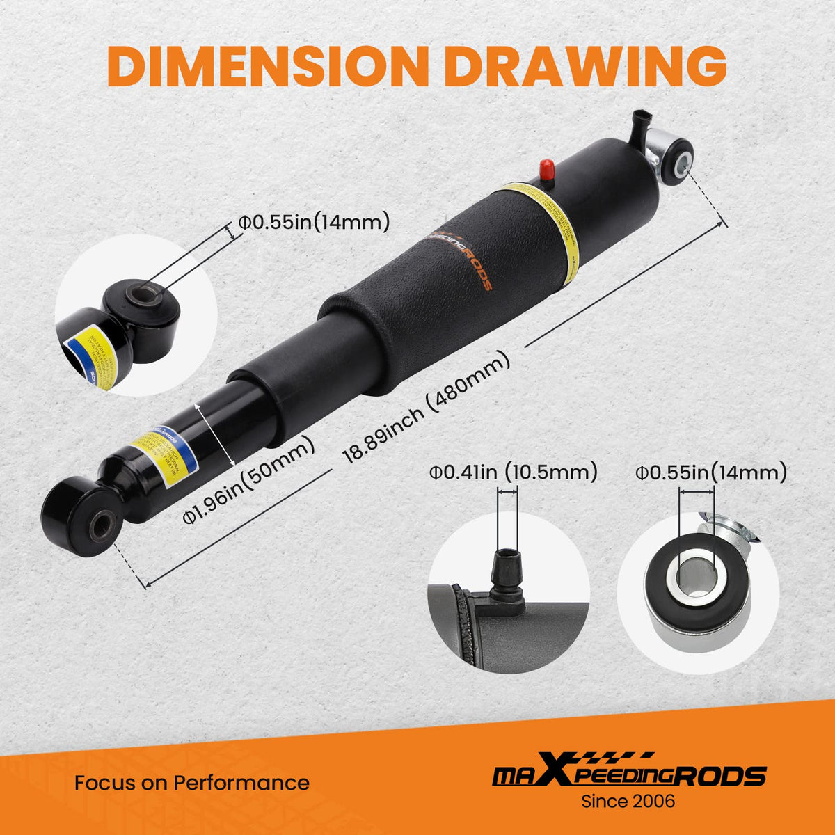 maXpeedingrods upper mount detail showing OE-style bracket for easy installation benefit