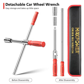 MAXPOWER storage pouch holding wrench and sockets for compact trunk storage
