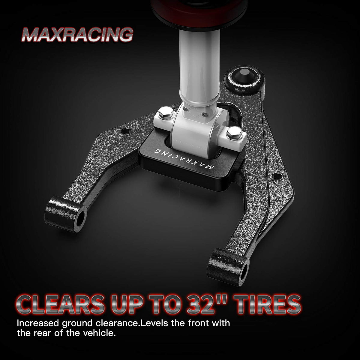 MAXRACING anodized black finish detail resisting corrosion and matching OEM