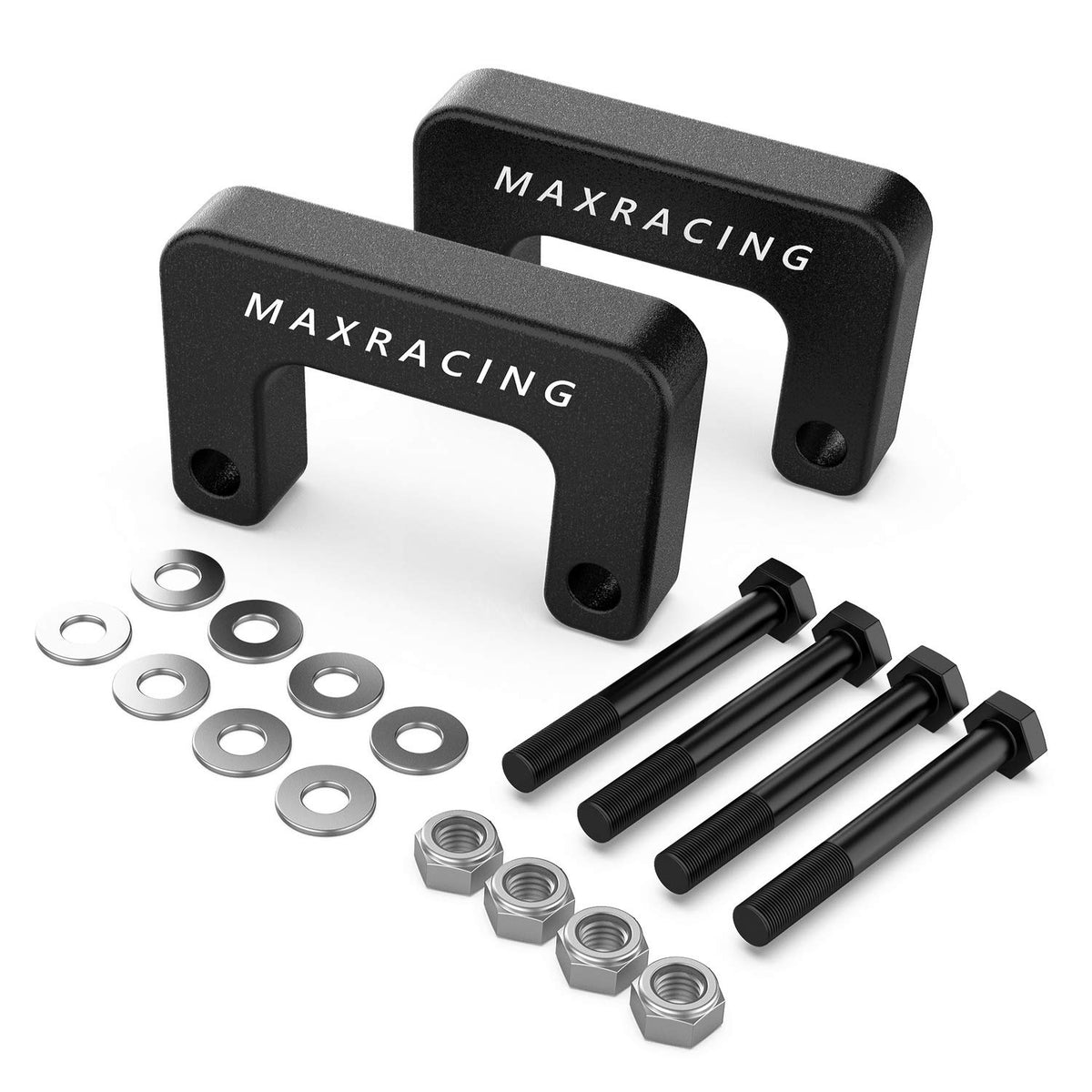 MAXRACING front spacer packed showing parts and hardware for fast install