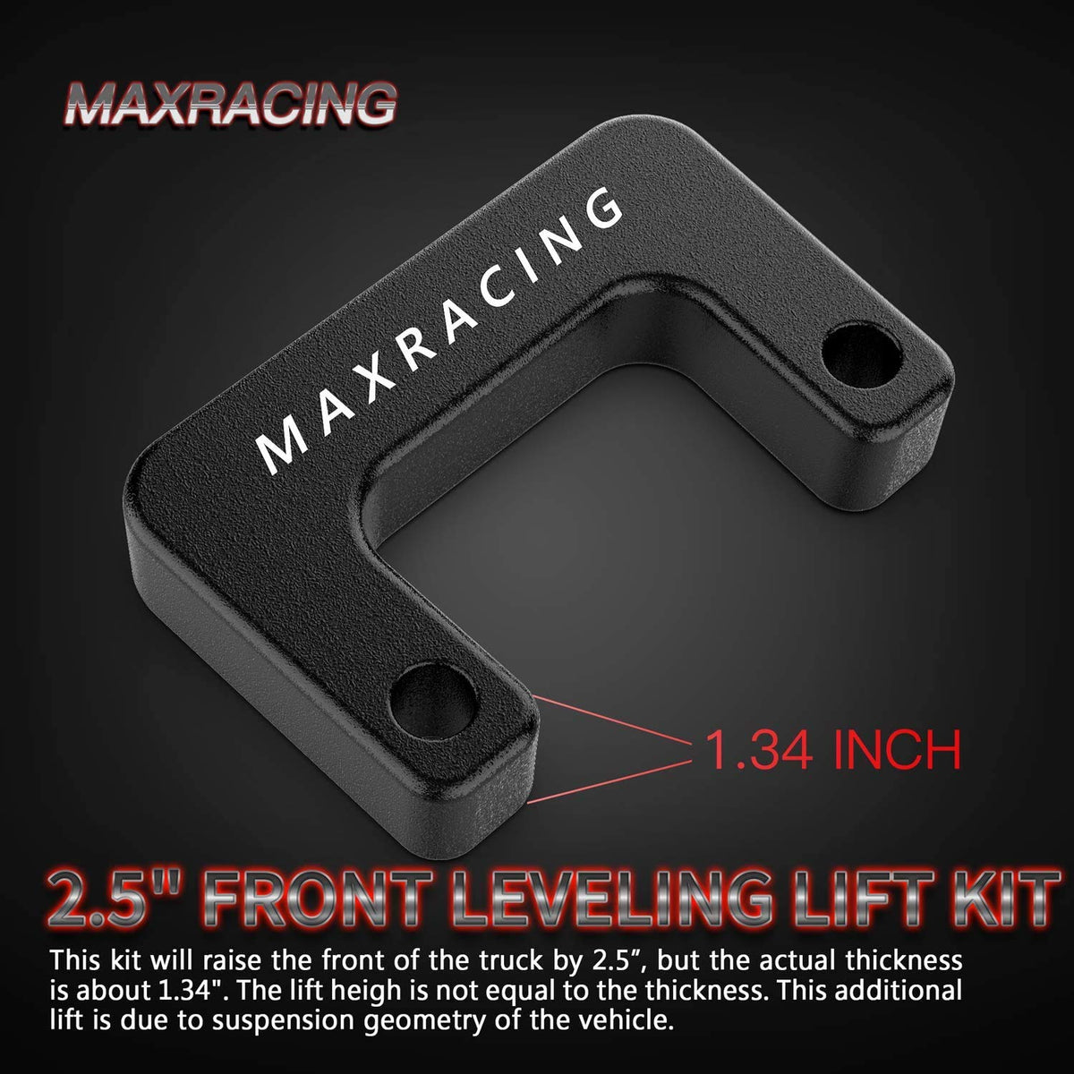 MAXRACING truck front leveled in lifestyle shot showing improved stance