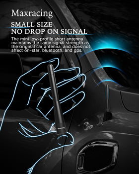 MAXRACING antenna installed on Ford F250 demonstrating improved clearance