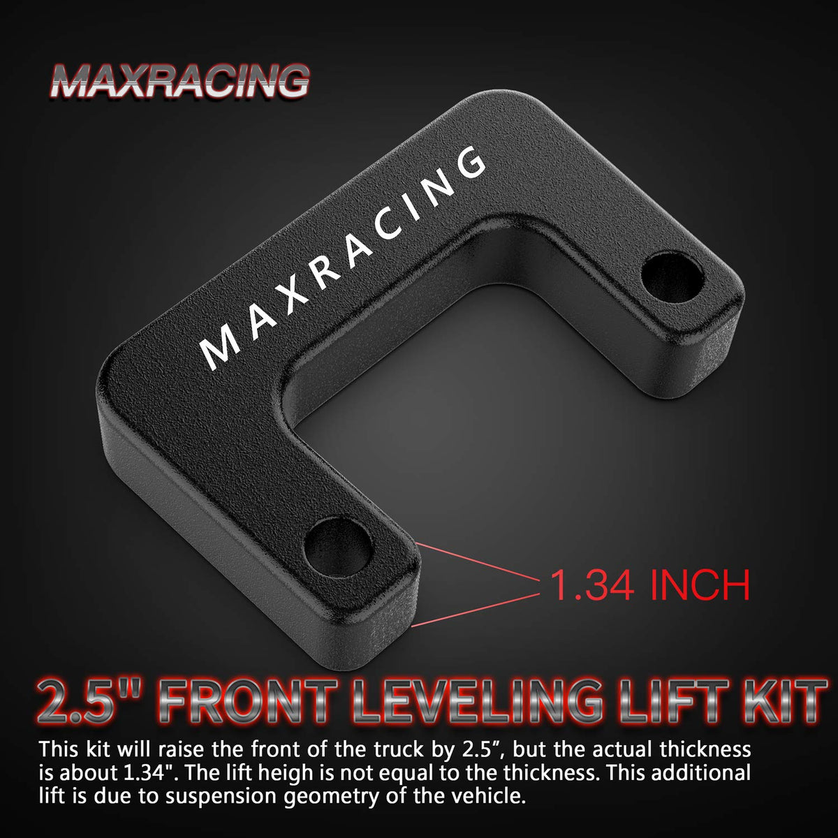 MAXRACING scale comparison next to ruler proving spacer thickness and specs