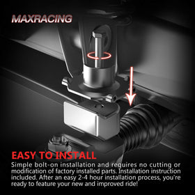MAXRACING side profile truck stanced illustrating balanced front-to-rear height and visual upgrade
