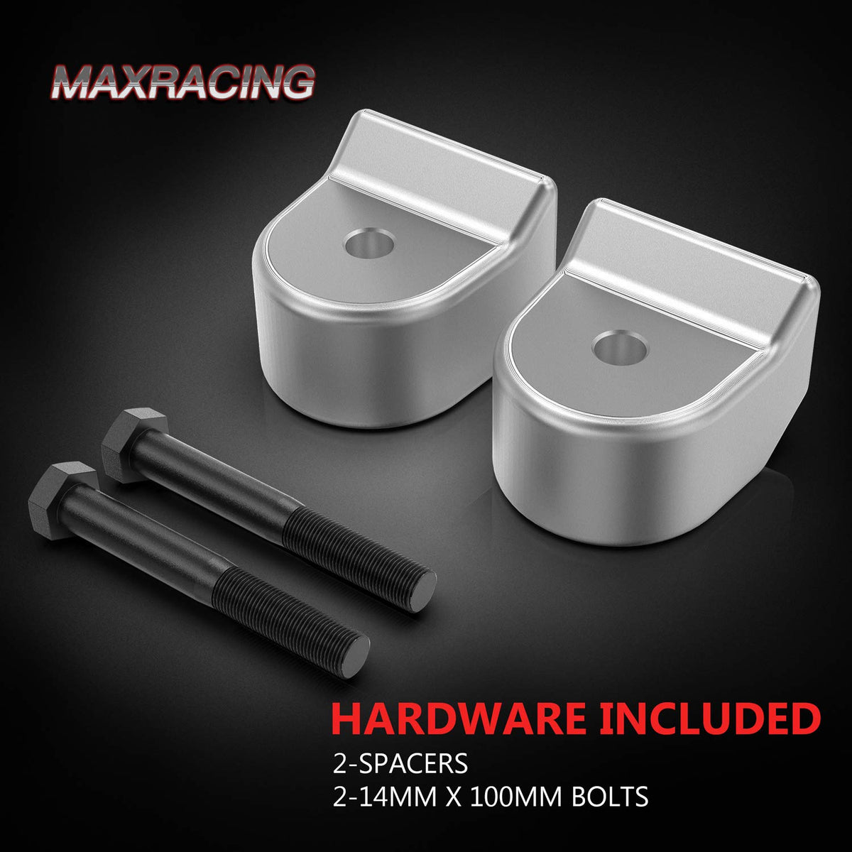 MAXRACING size comparison with ruler showing the true 2-inch spacer for fit verification