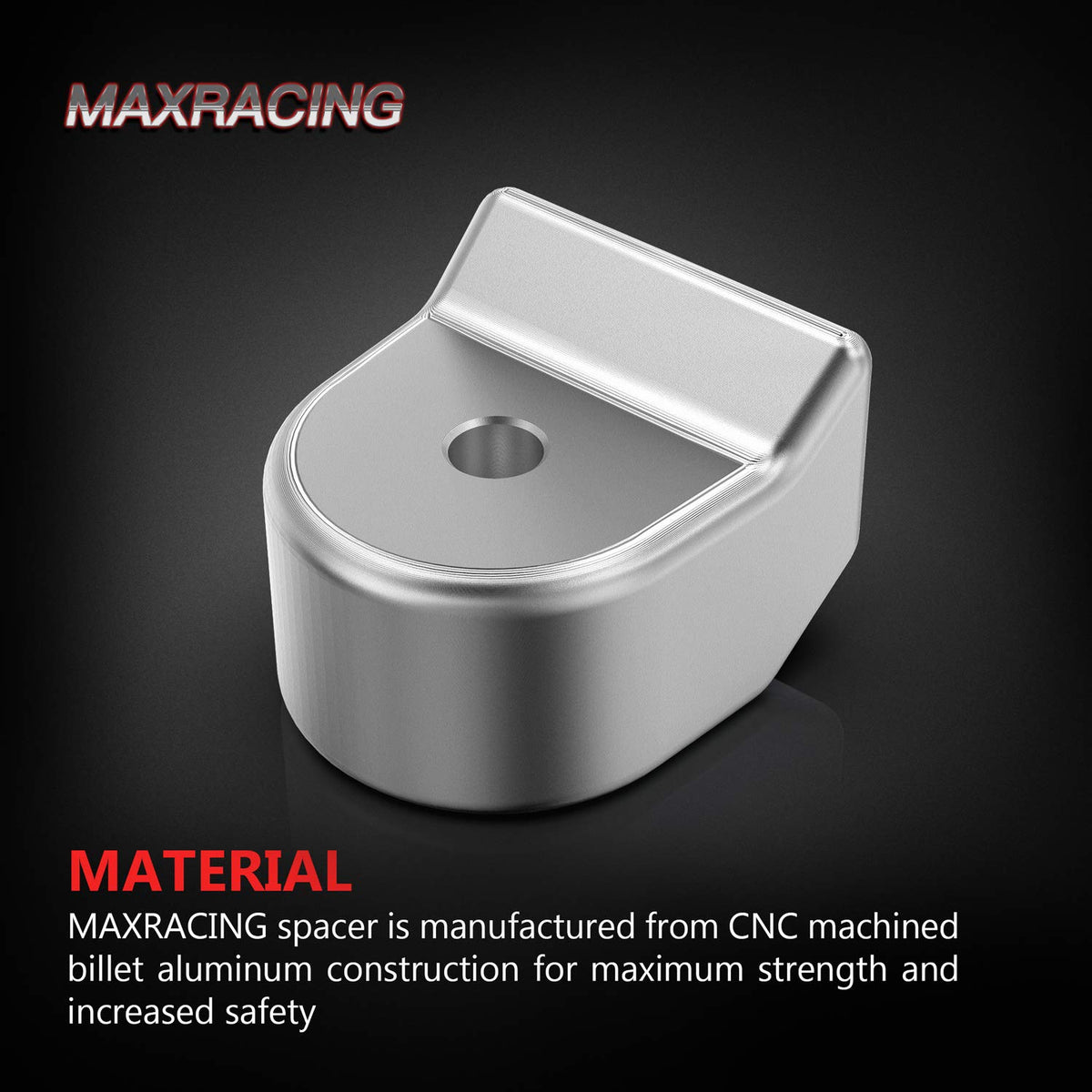 MAXRACING spacer lip detail showing locking feature for secure seating and improved alignment