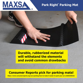 Maxsa detail of two tire bumps providing progressive parking feedback