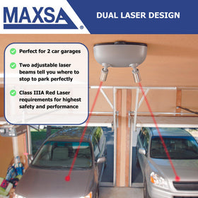 MAXSA in a two-car garage demonstrating separate targets for each parked vehicle