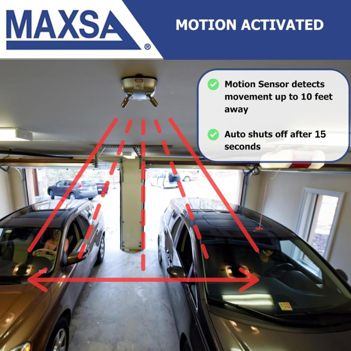 MAXSA laser beam closeup with bright red points helping accurate stop position