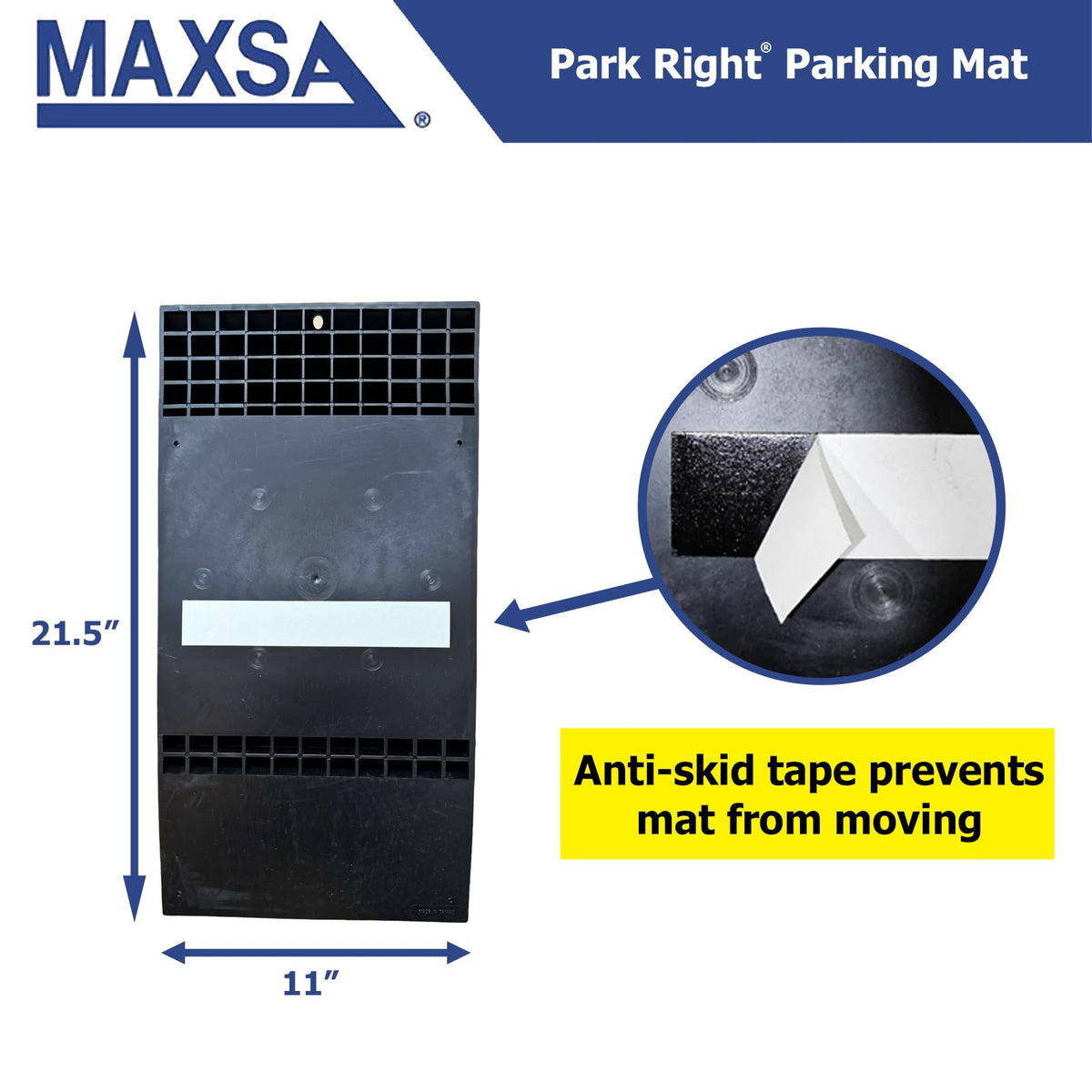 Maxsa mat installed in garage preventing door dings and clutter