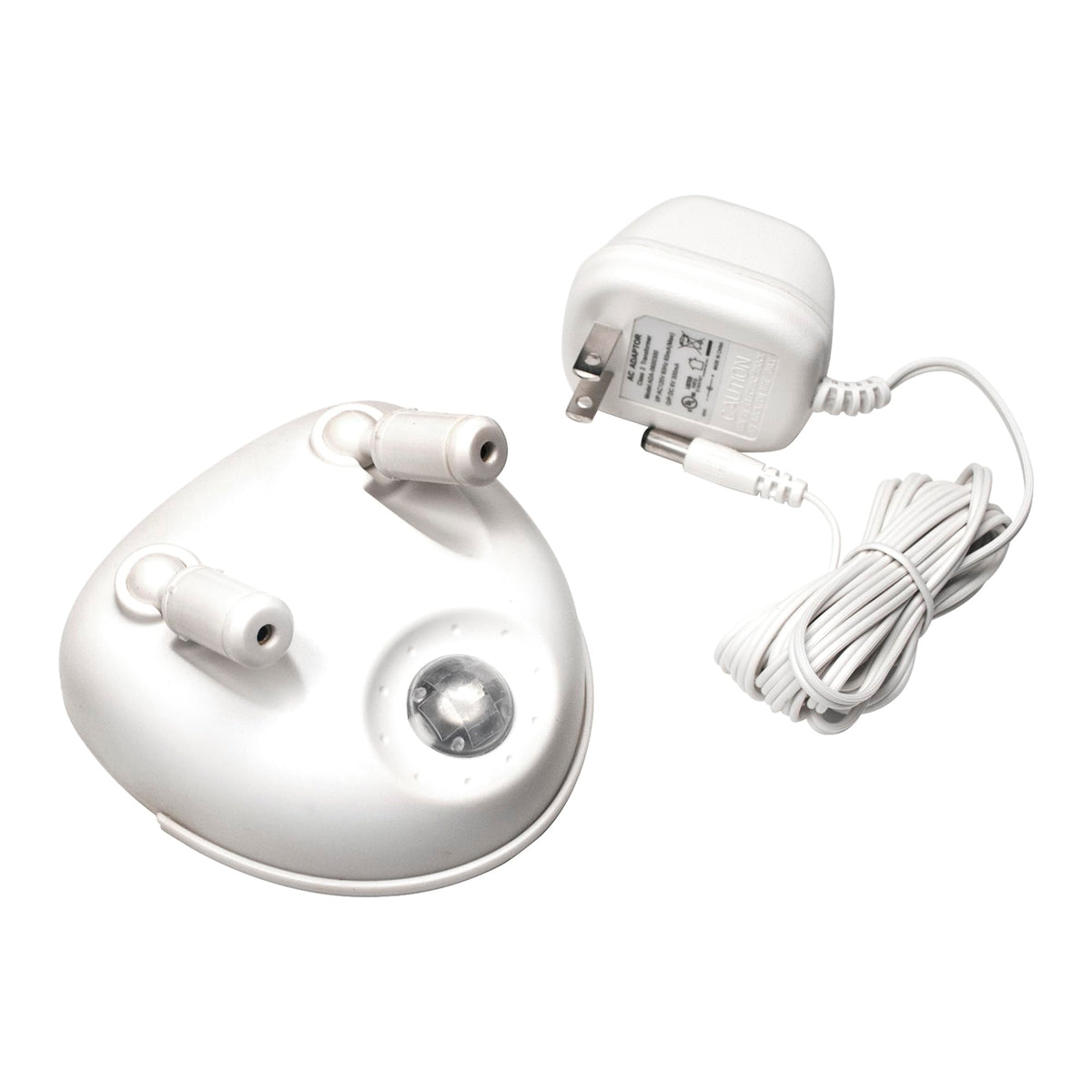 MAXSA front view of dual-laser unit shows compact white housing and mounting benefits