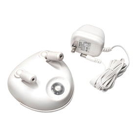 MAXSA front view of dual-laser unit shows compact white housing and mounting benefits