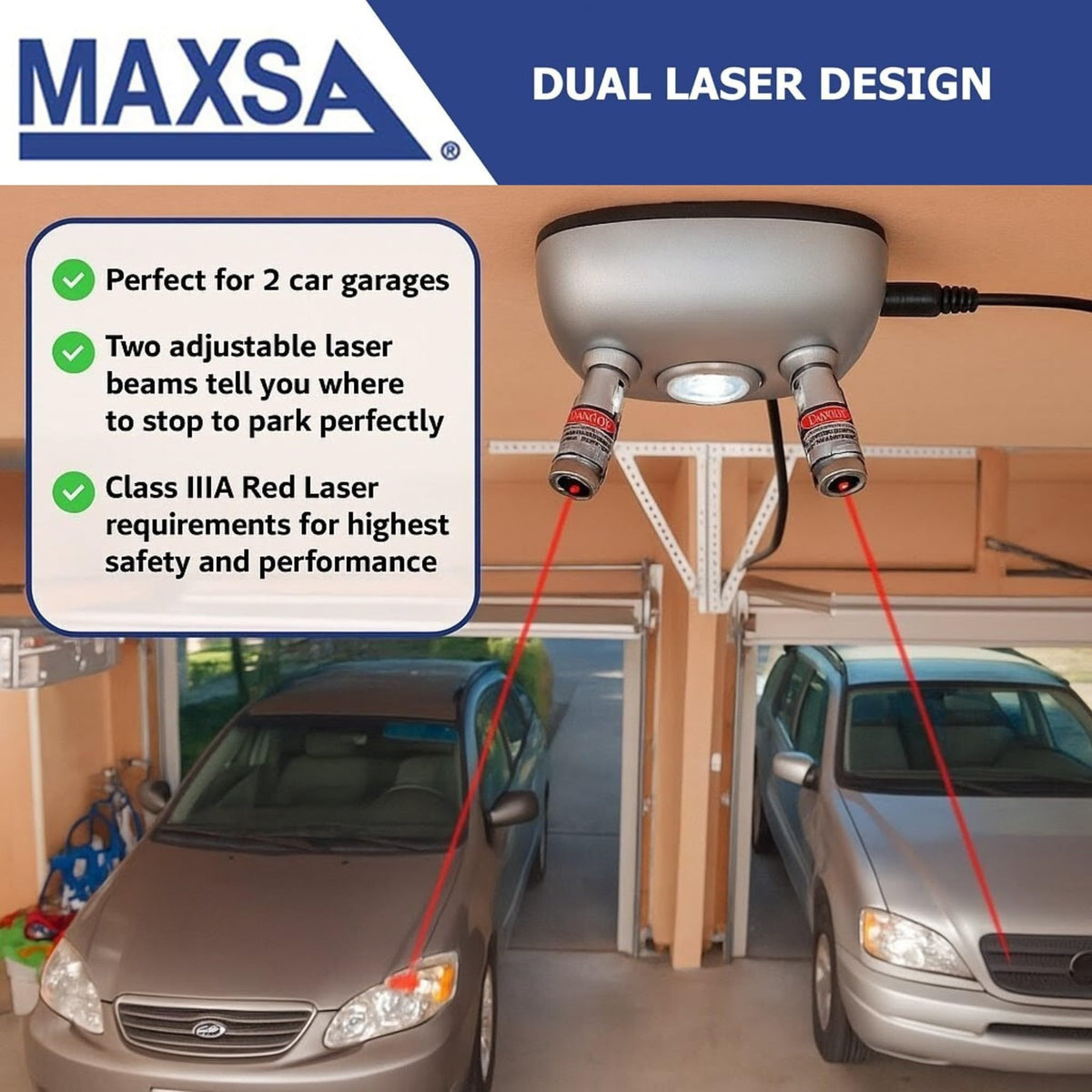 MAXSA mounting hardware and adhesive tape included for simple installation
